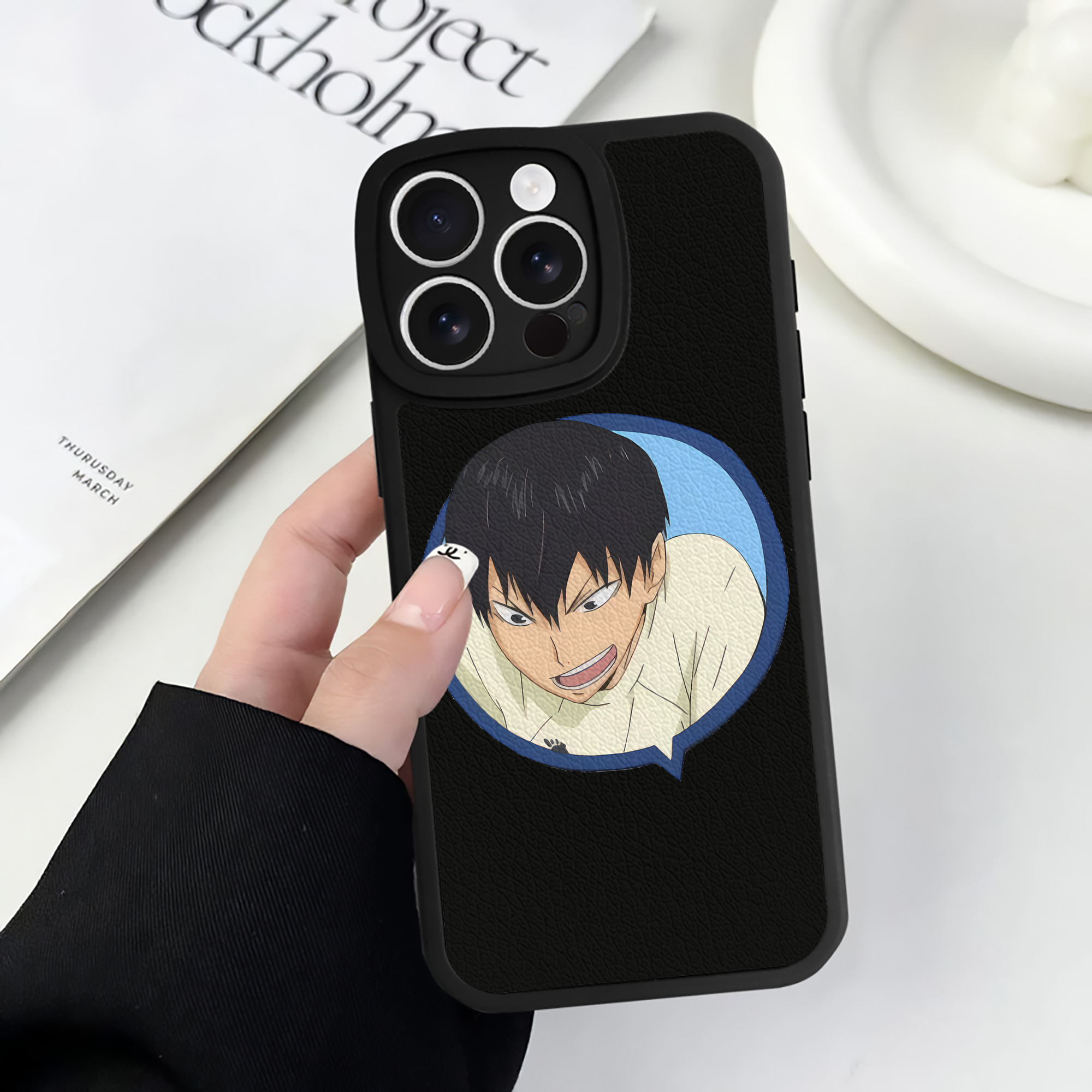 （画像用） ハイキュー!! Haikyu!! 【iPhone 16シリーズ対応】シリコンスマホケース（レザー調） 材質：シリコン